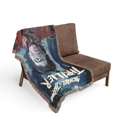 Michael Jackson "Thriller" Woven Blanket – Retro Horror Album Art Throw