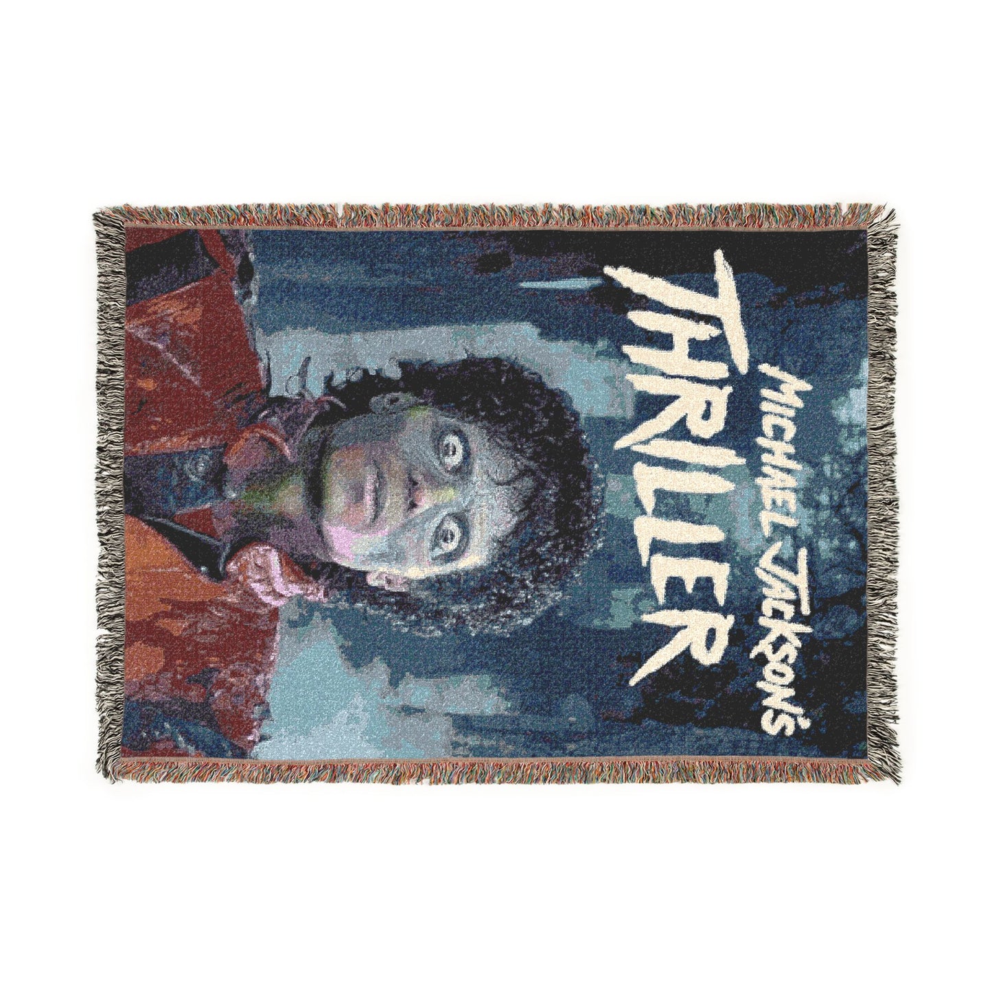 Michael Jackson "Thriller" Woven Blanket – Retro Horror Album Art Throw